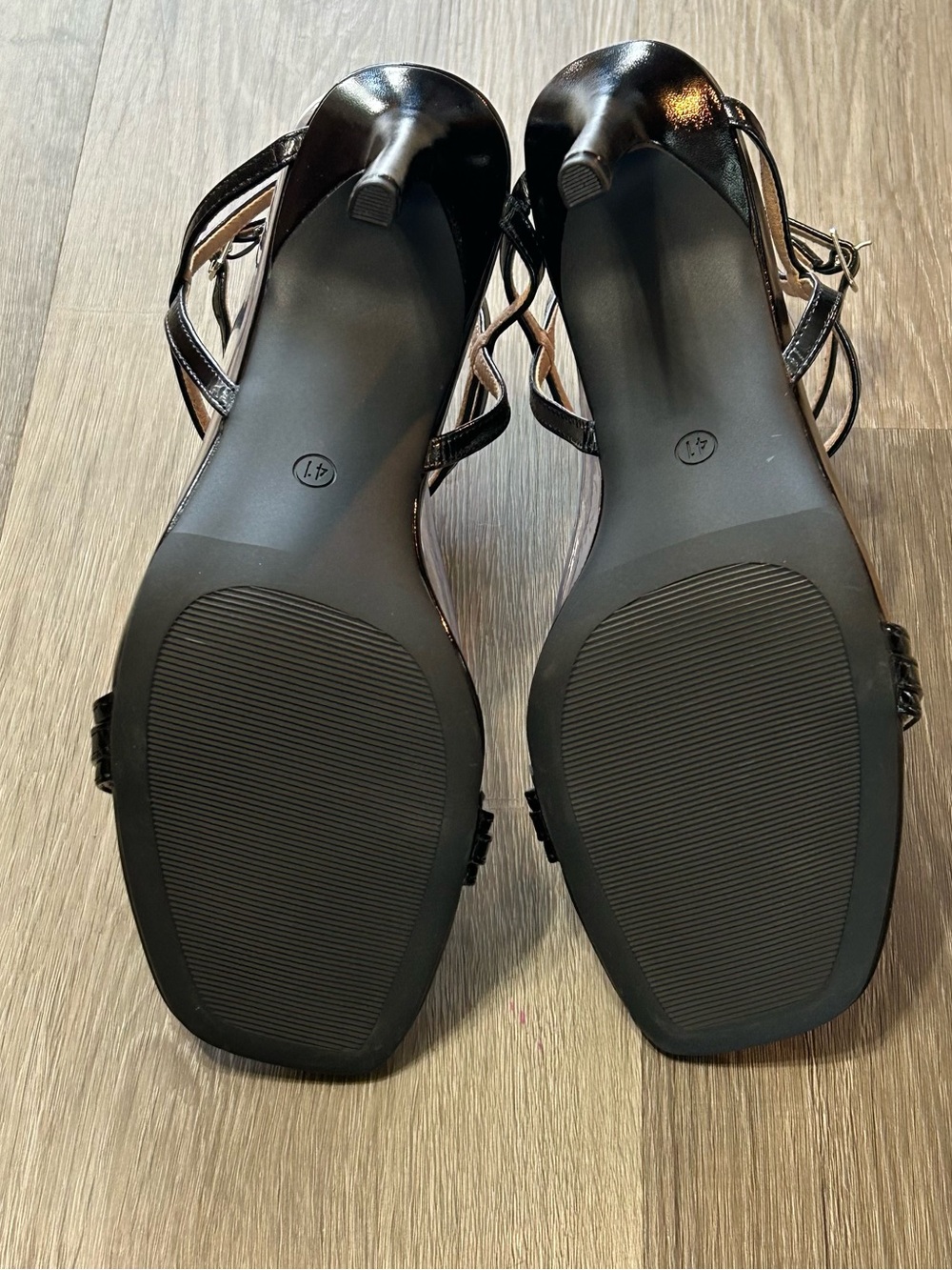 Black Rhinestone Ankle Strap Heeled Sandals Size 9 NWOT - Picture 9 of 9